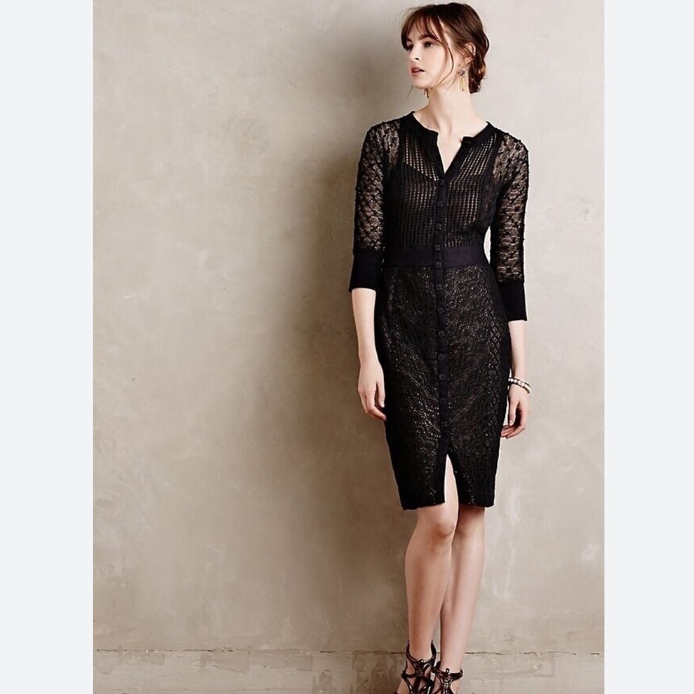 Anthropologie Beguile by Byron Lars black laceDress, size US 2